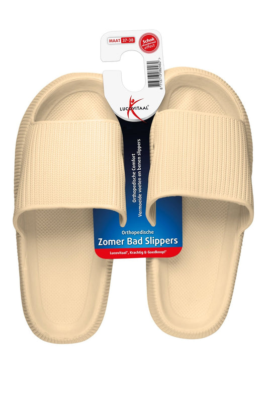 Lucovitaal Orthopedische badslipper 37 - 38 beige 1 Paar - DrogistWereld