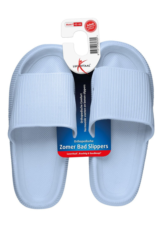 Lucovitaal Orthopedische badslipper 43 - 44 blauw 1 Paar - DrogistWereld