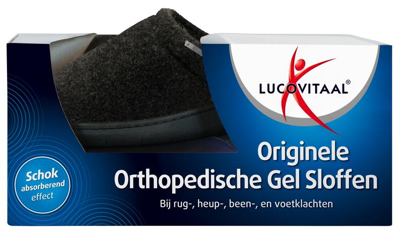 Lucovitaal Orthopedische gel sloffen zwart maat 40 - 41 1 Paar - DrogistWereld