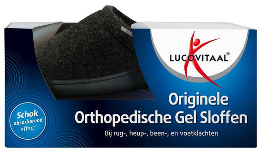 Lucovitaal Orthopedische gel sloffen zwart maat 40 - 41 1 Paar - DrogistWereld