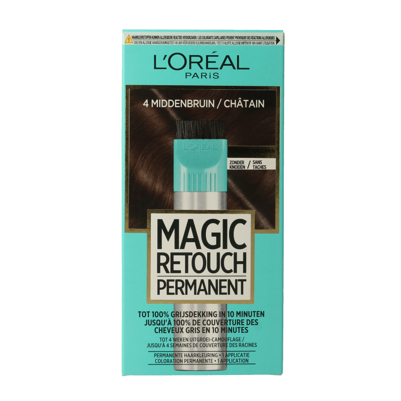 Magic Retouch Permanente haarkleuring nr 4 middenbruin 1 Stuks - DrogistWereld
