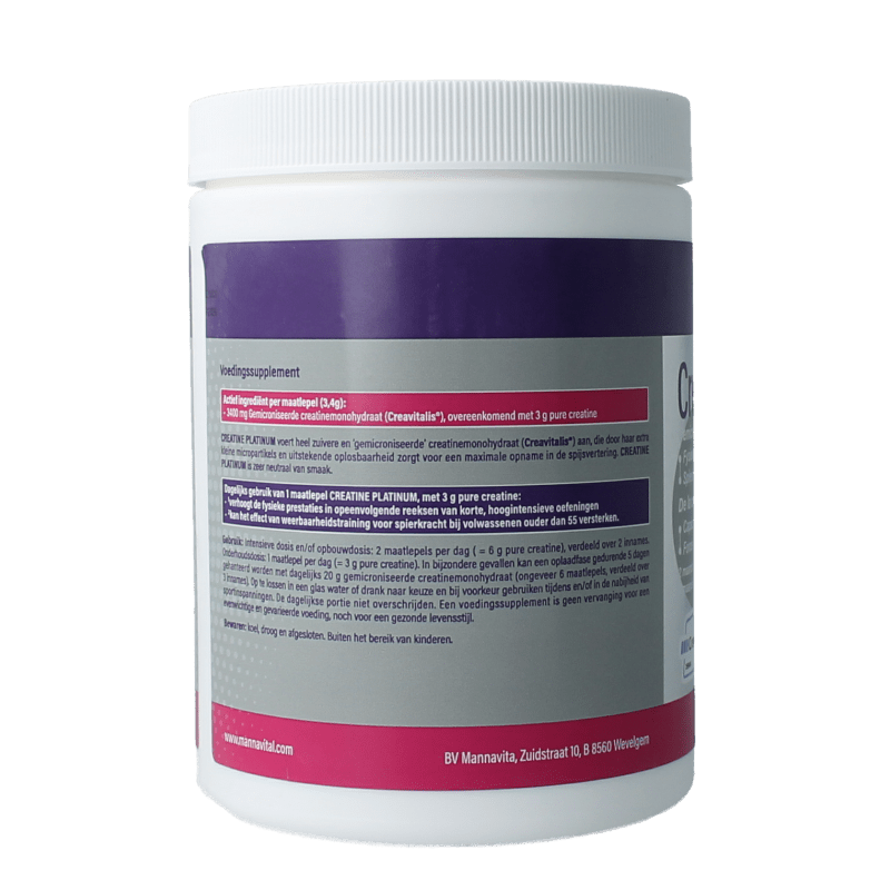 Mannavita Creatine platinum 408 Gram - DrogistWereld
