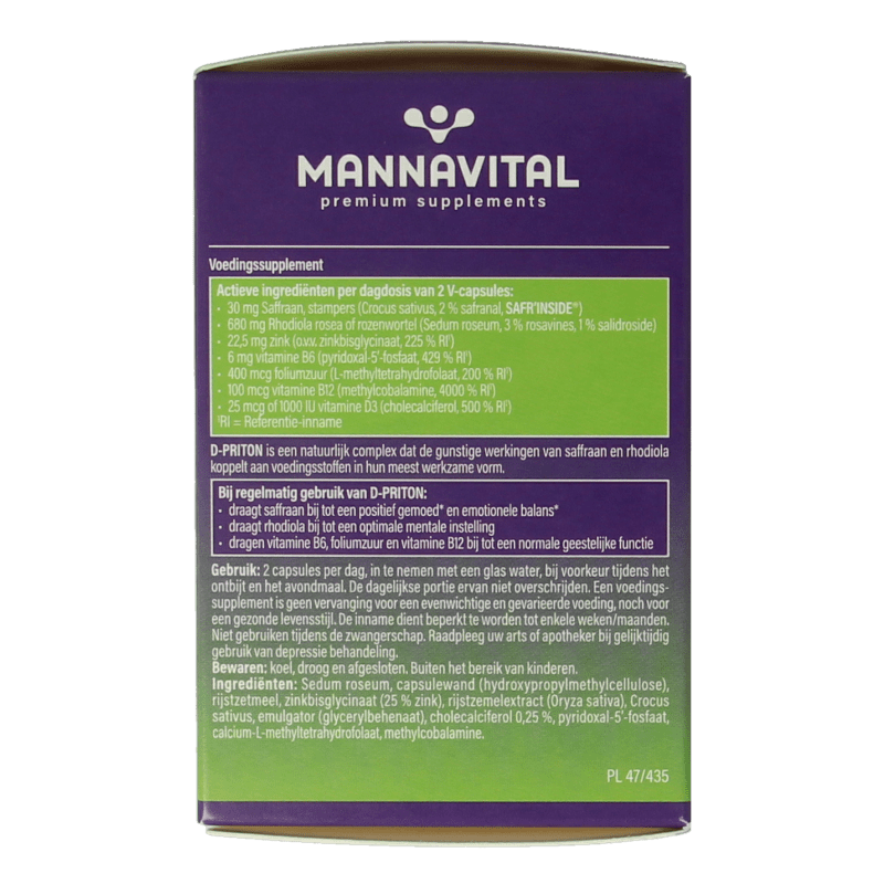 Mannavital D - priton 60 Capsules - DrogistWereld