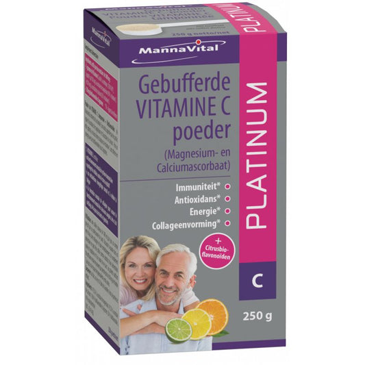 Mannavital Gebufferde vitamine C platinum 250 Gram - DrogistWereld