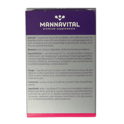 Mannavital IJzer platinum 60 Vegetarische capsules - DrogistWereld