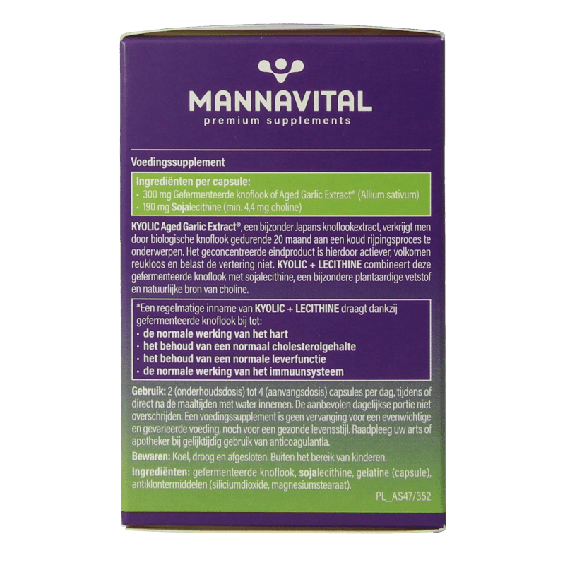 Mannavital Kyolic + lecithine 75 Capsules - DrogistWereld