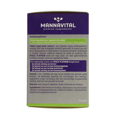 Mannavital Kyolic platinum 60 Tabletten - DrogistWereld