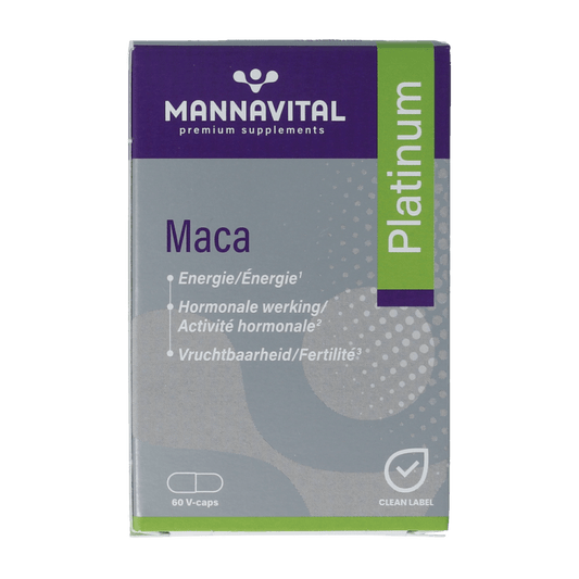Mannavital Maca platinum 60 Vegetarische capsules - DrogistWereld