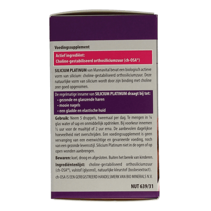 Mannavital Silicium platinum 30 Milliliter - DrogistWereld