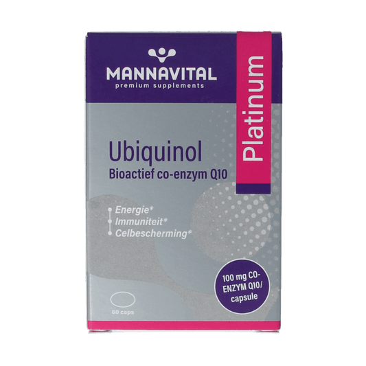Mannavital Ubiquinol platinum 60 Capsules - DrogistWereld