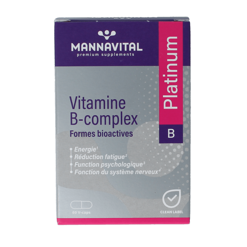 Mannavital Vitamine B complex platinum 60 Vegetarische capsules - DrogistWereld