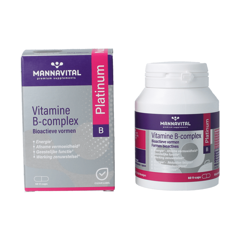 Mannavital Vitamine B complex platinum 60 Vegetarische capsules - DrogistWereld