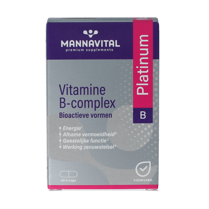 Mannavital Vitamine B complex platinum 60 Vegetarische capsules - DrogistWereld