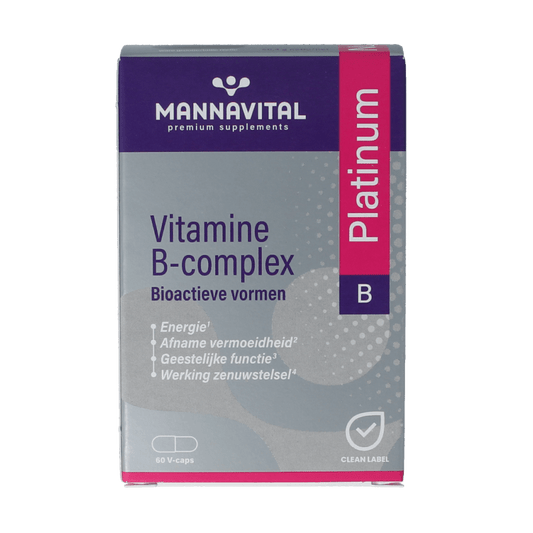 Mannavital Vitamine B complex platinum 60 Vegetarische capsules - DrogistWereld
