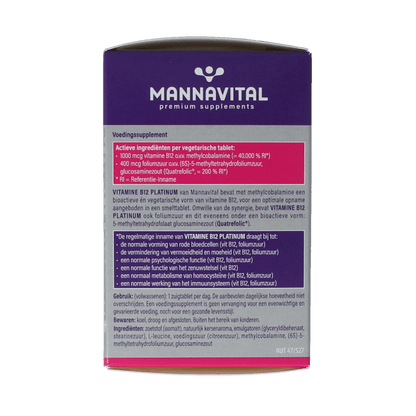 Mannavital Vitamine B12 platinum 60 Tabletten - DrogistWereld