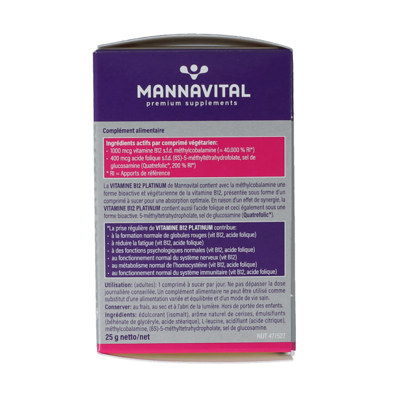 Mannavital Vitamine B12 platinum 60 Tabletten - DrogistWereld