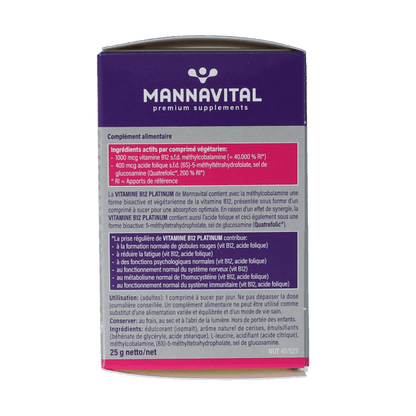 Mannavital Vitamine B12 platinum 60 Tabletten - DrogistWereld