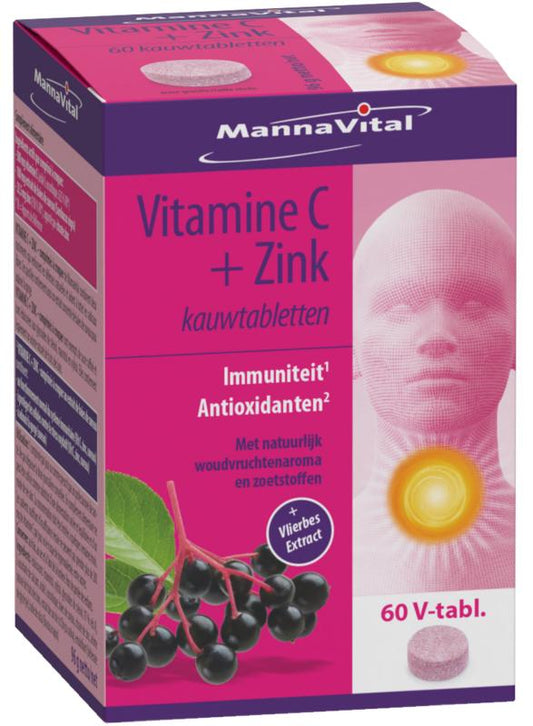 Mannavital Vitamine C plus zink 60 Tabletten - DrogistWereld