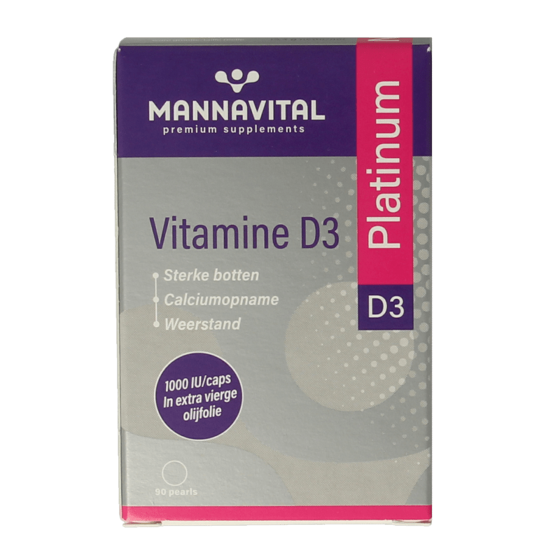 Mannavital Vitamine D3 platinum 90 Capsules - DrogistWereld