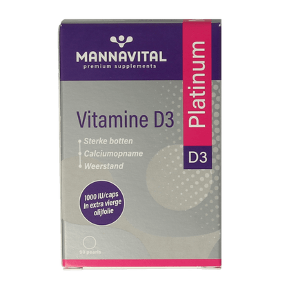 Mannavital Vitamine D3 platinum 90 Capsules - DrogistWereld