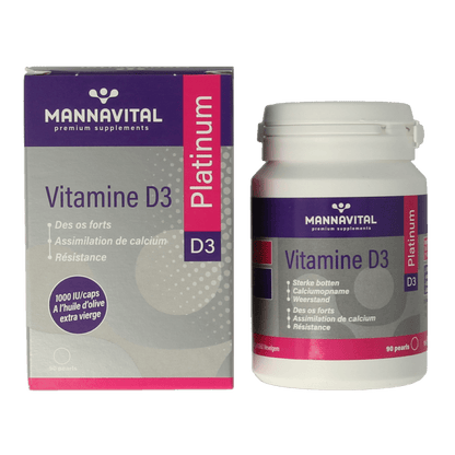 Mannavital Vitamine D3 platinum 90 Capsules - DrogistWereld