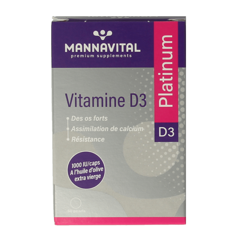 Mannavital Vitamine D3 platinum 90 Capsules - DrogistWereld
