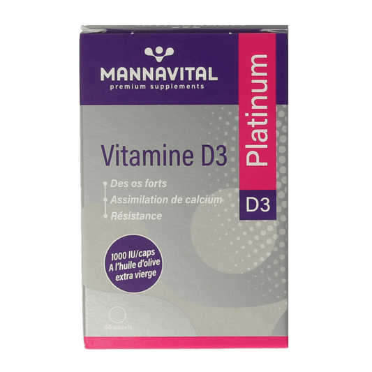 Mannavital Vitamine D3 platinum 90 Capsules - DrogistWereld