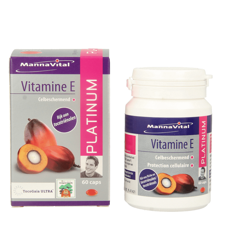 Mannavital Vitamine E platinum 60 Vegetarische capsules - DrogistWereld