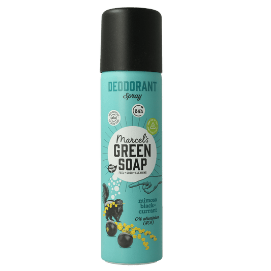 Marcel's Green Soap Deospray mimosa black currant 150 Milliliter - DrogistWereld