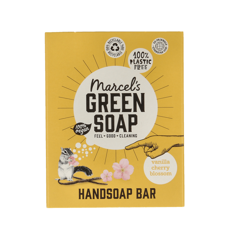 Marcel's Green Soap Handzeep bar vanille & kersenbloesem 90 Gram - DrogistWereld