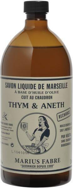 Marius Fabre Nature Marseille zeep tijm dille navul 1 Liter - DrogistWereld