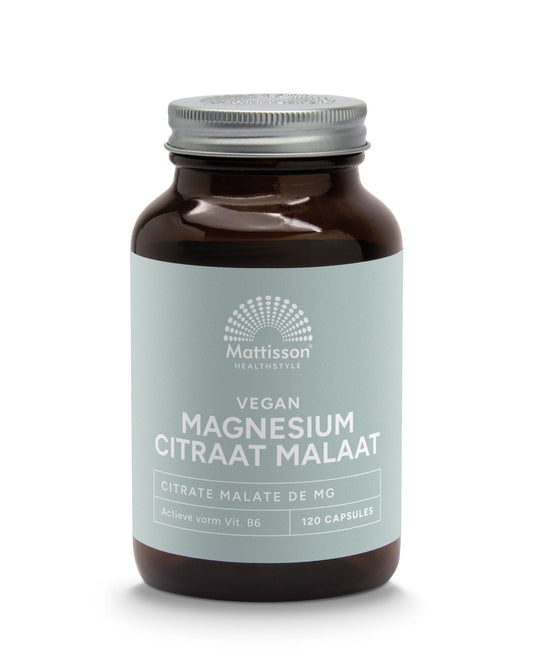 Mattisson Magnesium citraat malaat met actieve vorm vit. b6 120 Vegetarische capsules - DrogistWereld