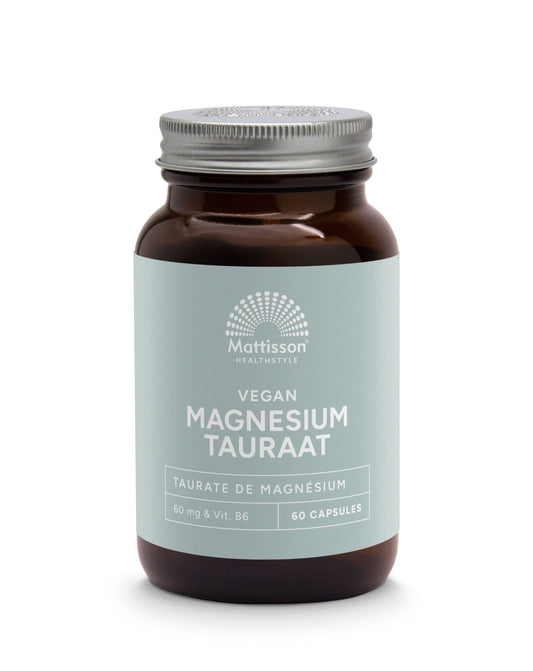 Mattisson Magnesium tauraat met p - 5 - p 60 Vegetarische capsules - DrogistWereld