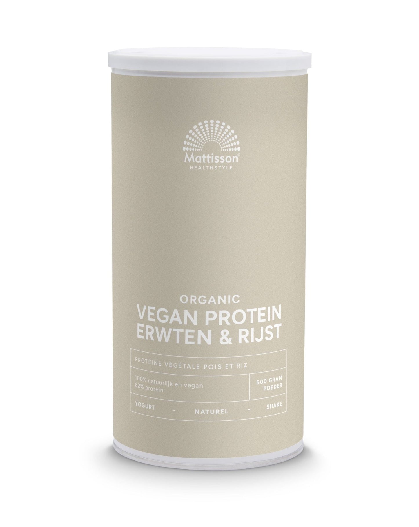 Mattisson Vegan protein erwten & rijst naturel bio 500 Gram - DrogistWereld