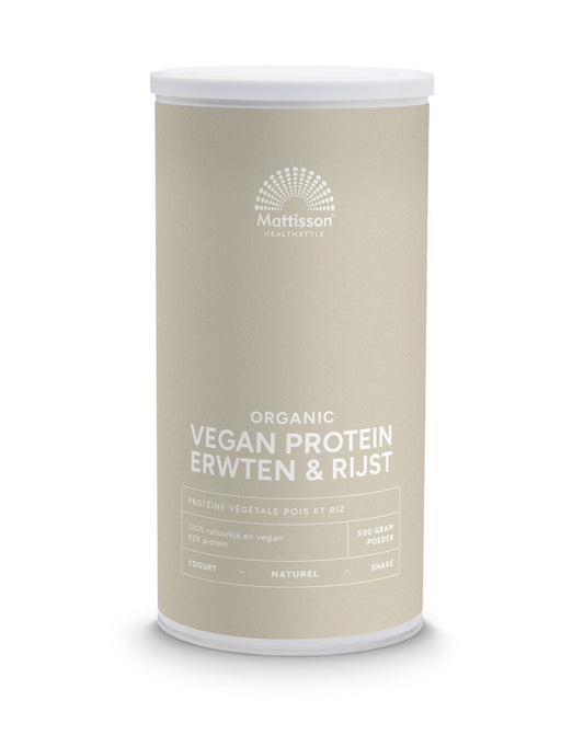Mattisson Vegan protein erwten & rijst naturel bio 500 Gram - DrogistWereld