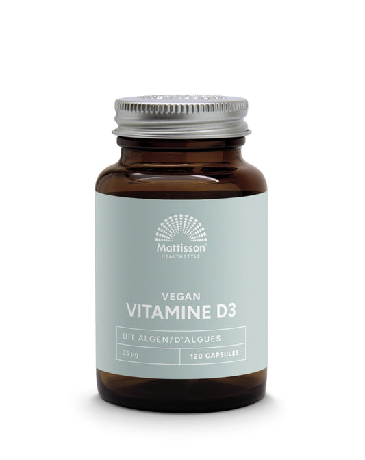 Mattisson Vegan vitamine D3 25mcg/1000IE 120 Vegetarische capsules - DrogistWereld