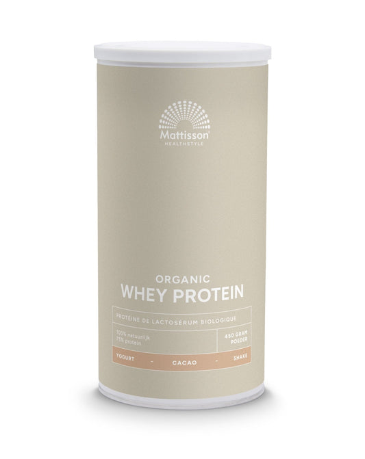 Mattisson Wei whey proteine cacao 75% bio 450 Gram - DrogistWereld