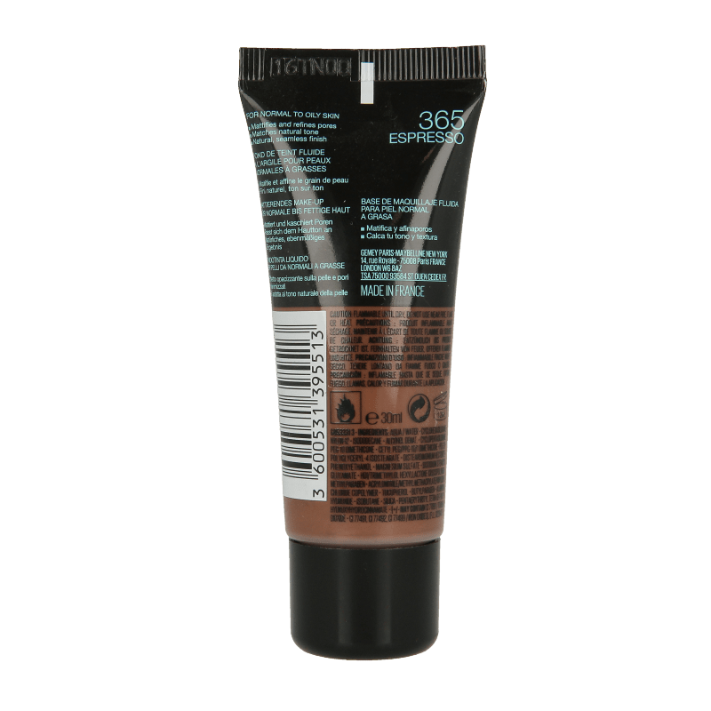 Maybelline Fit Me matte & poreless foundation 365 espresso 1 Stuks - DrogistWereld
