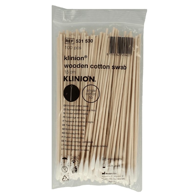 Medeco Wattenstaafjes 15cm kleine wattenprop 100 Stuks - DrogistWereld