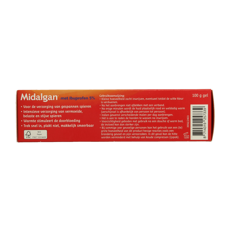 Midalgan 4 in 1 gel + 5% ibuprofen 100 Gram - DrogistWereld