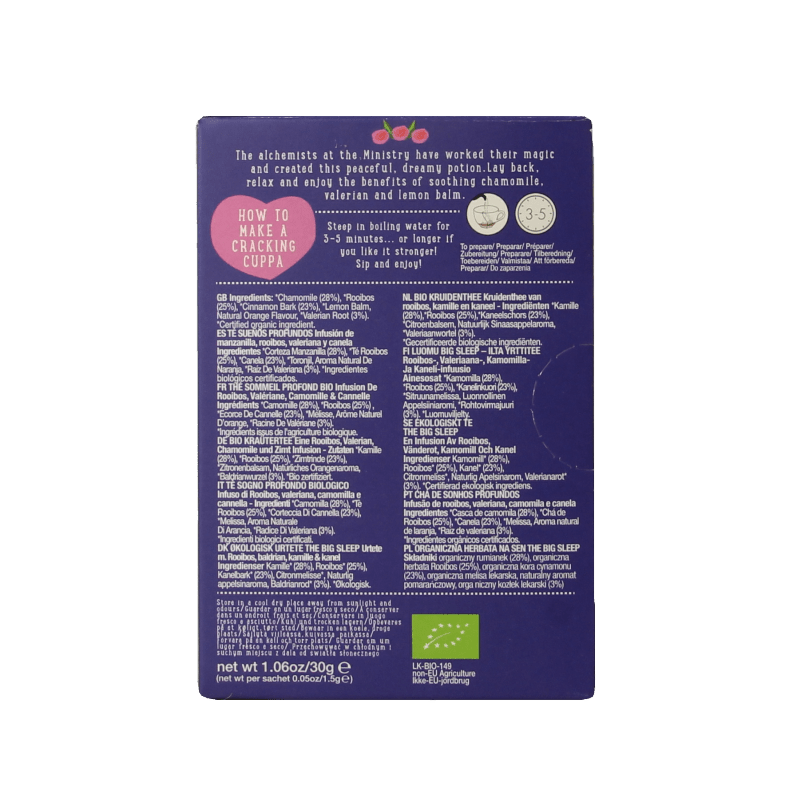 Ministry Of Tea The big sleep bio 20 Zakjes - DrogistWereld