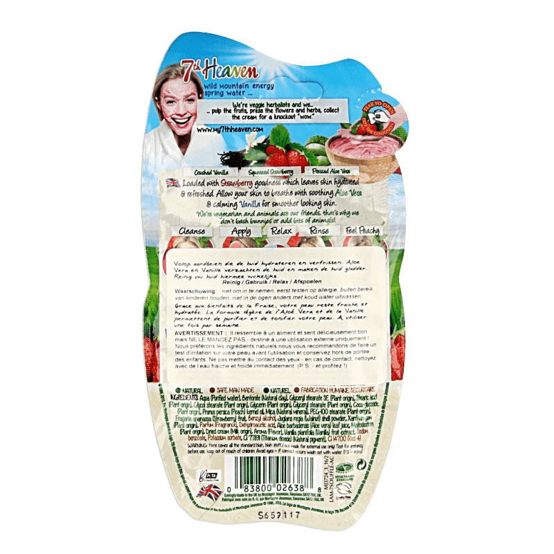 Montagne 7th Heaven gezichtsmasker strawberry souffle 15 Milliliter - DrogistWereld