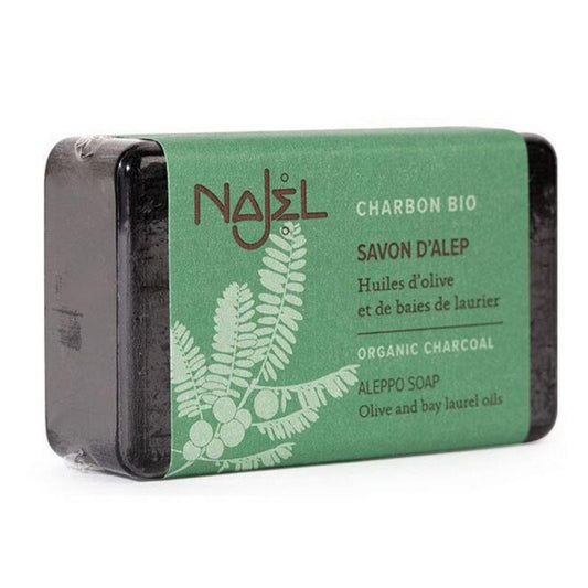 Najel Aleppo Aleppo olijfzeep met charcoal 100 Gram - DrogistWereld