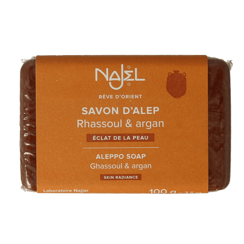 Najel Aleppo Aleppo zeep argan olie lava aarde 100 Gram - DrogistWereld