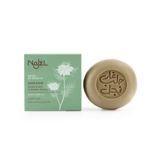Najel Aleppo Aleppo zeep nigella olie zwarte komijn 100 Gram - DrogistWereld