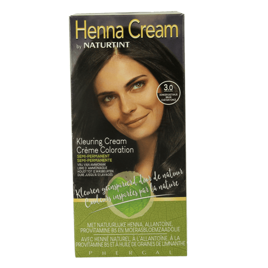 Naturtint Henna cream 3.0 dronker kastanje bruin 110 Milliliter - DrogistWereld