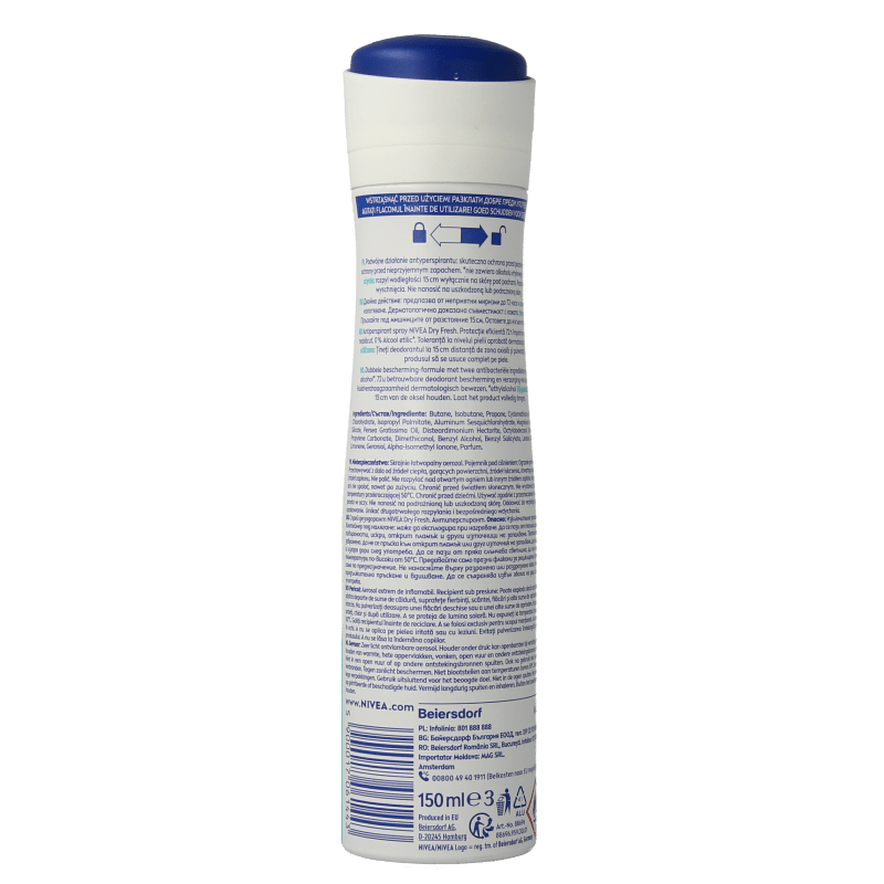 Nivea Deodorant dry fresh spray female 150 Milliliter - DrogistWereld