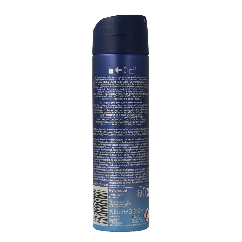 Nivea Men deodorant spray fresh active 150 Milliliter - DrogistWereld