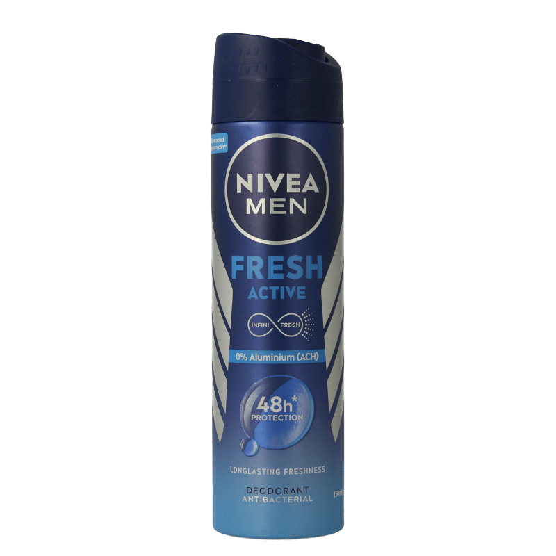Nivea Men deodorant spray fresh active 150 Milliliter - DrogistWereld