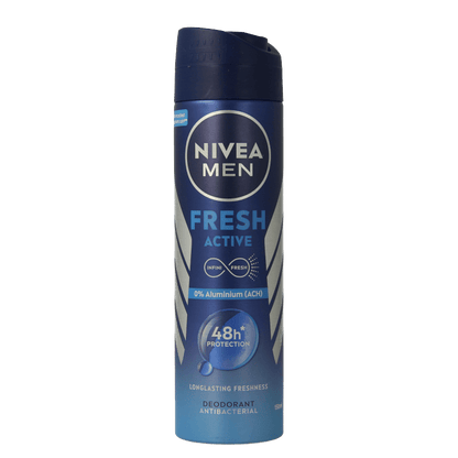 Nivea Men deodorant spray fresh active 150 Milliliter - DrogistWereld